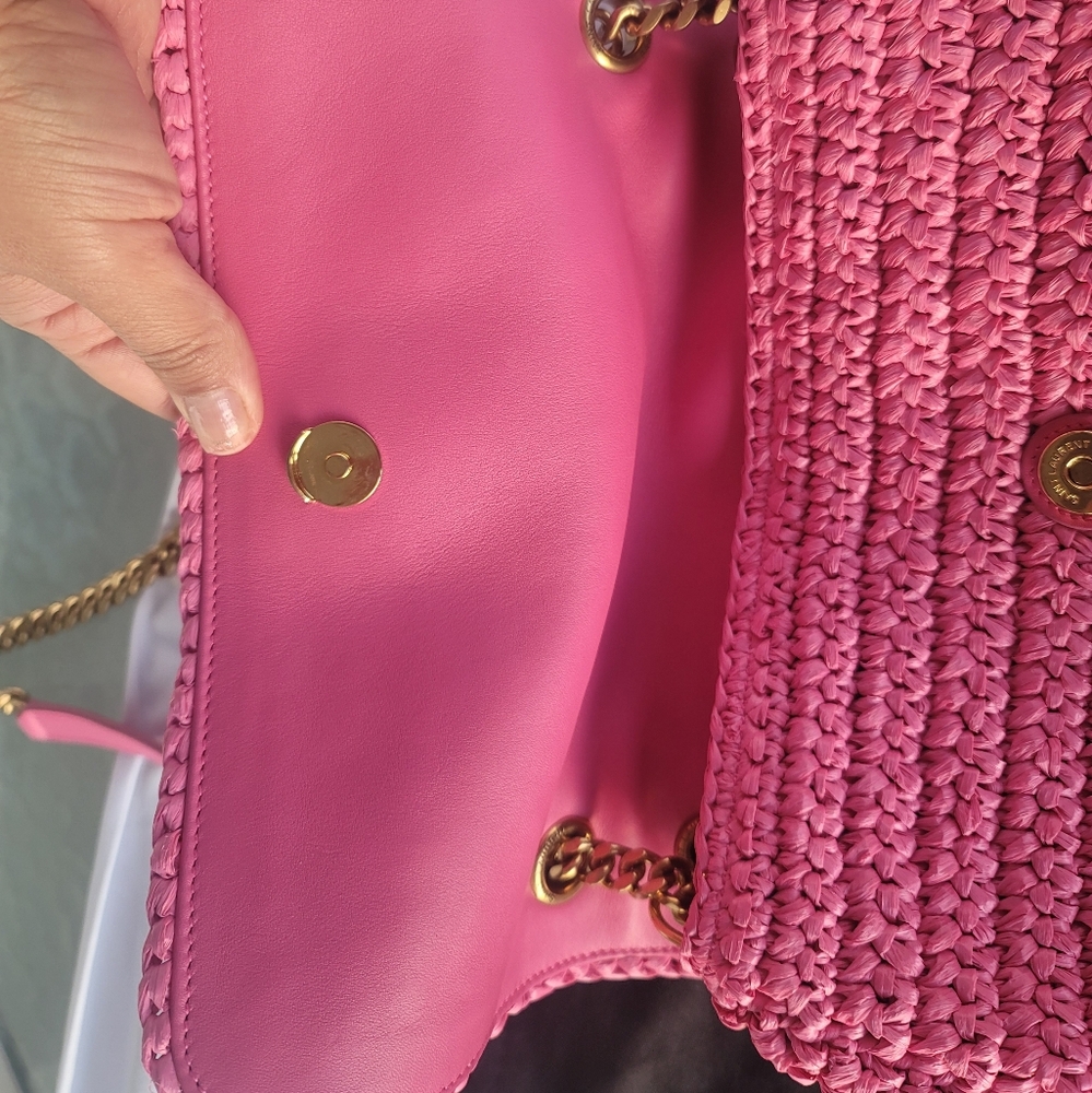 YSL Pink Raffia Bag - Picture 6 of 16